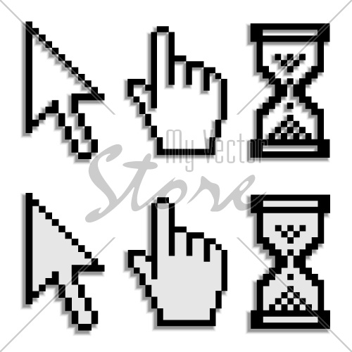 vector pixel cursors with real blurred shadow