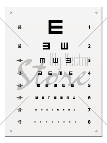 vector Snellen eye test chart
