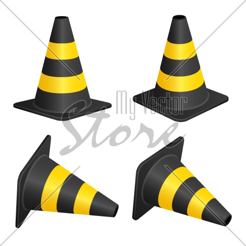 vector traffic cones