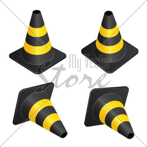 vector traffic cones