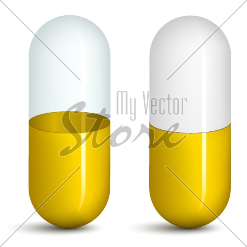 vector yellow pills