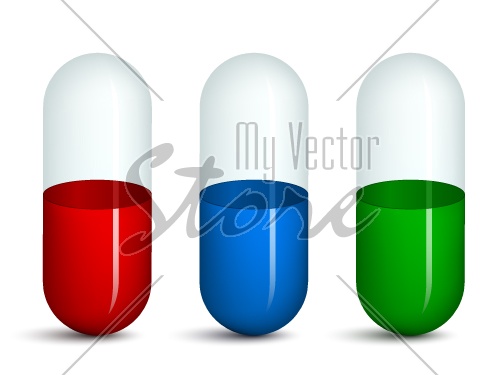vector empty transparent pills