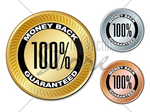 vector money back guaranteed labels