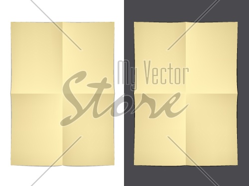 vector yellow folded paper