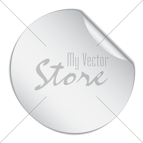 vector white bended sticker