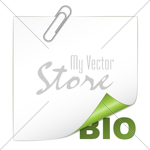 vector bio corner with paperclip