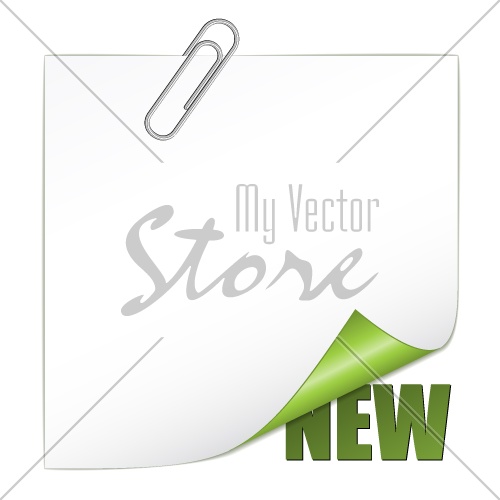 vector new corner with paperclip