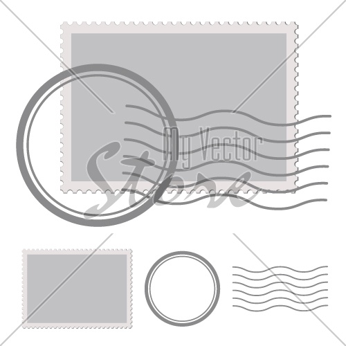 vector blank post stamp