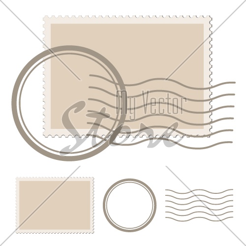vector blank post stamp