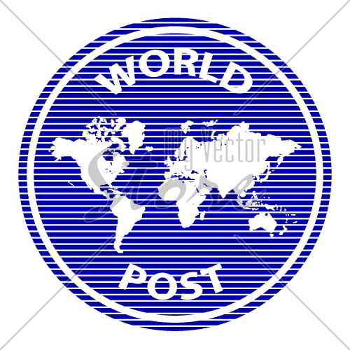 vector abstract world post rubber stamp