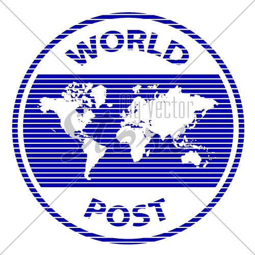 vector abstract world post rubber stamp