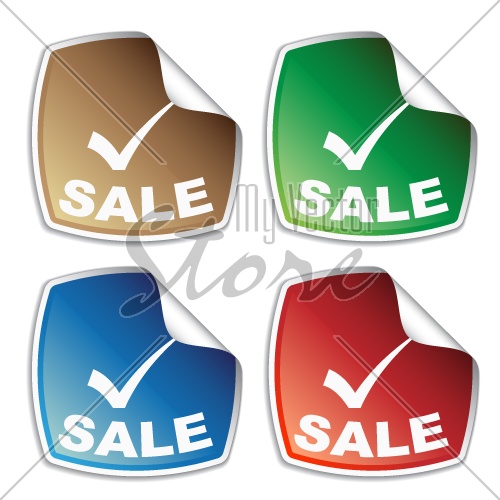 vector sale colored stickers