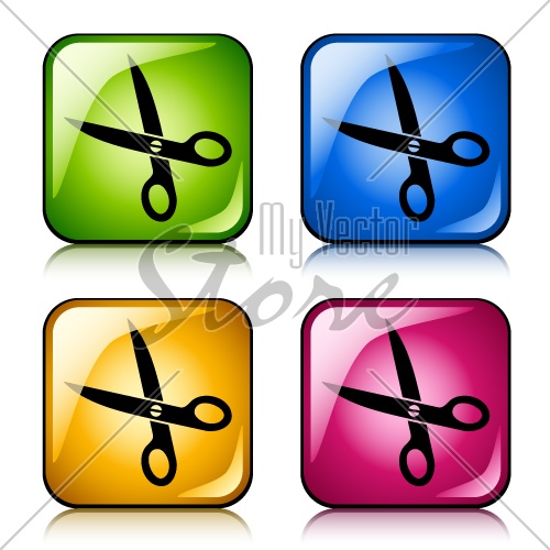 vector scissors buttons