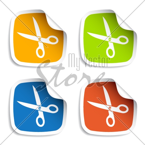 vector scissors stickers