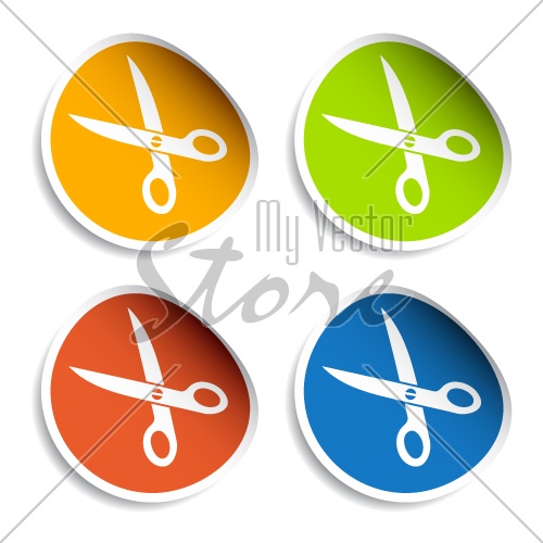 vector scissors stickers