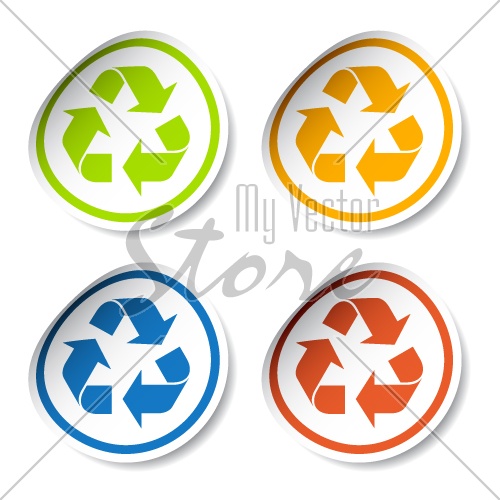vector recycle stickers