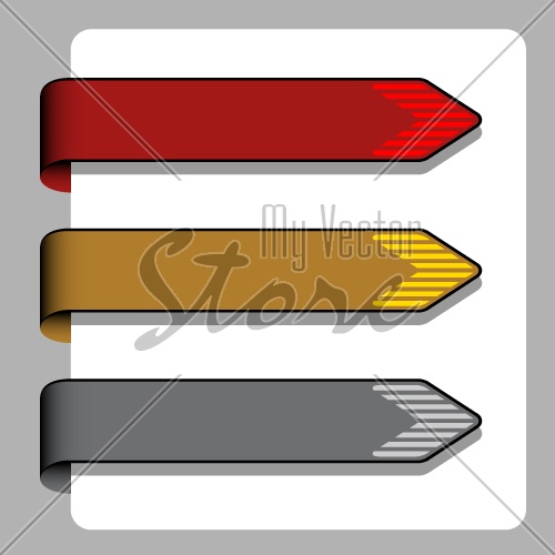 vector striped arrow ribbon signs