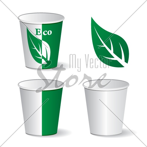 vector eco paper cups