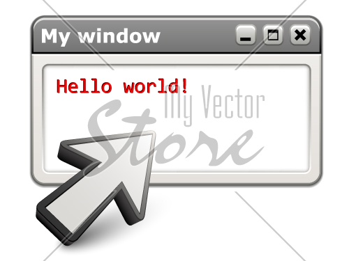 vector aiming arrow with computer window