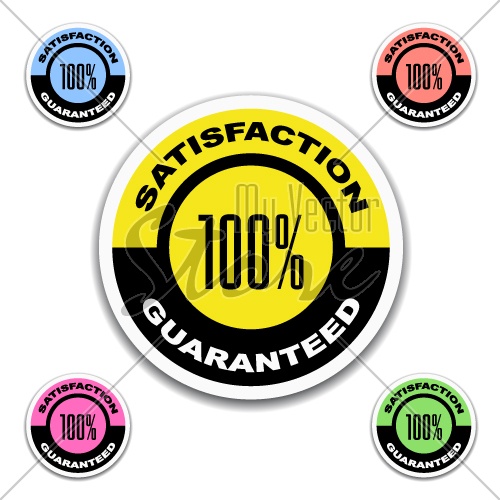 vector satisfaction guaranteed stickers