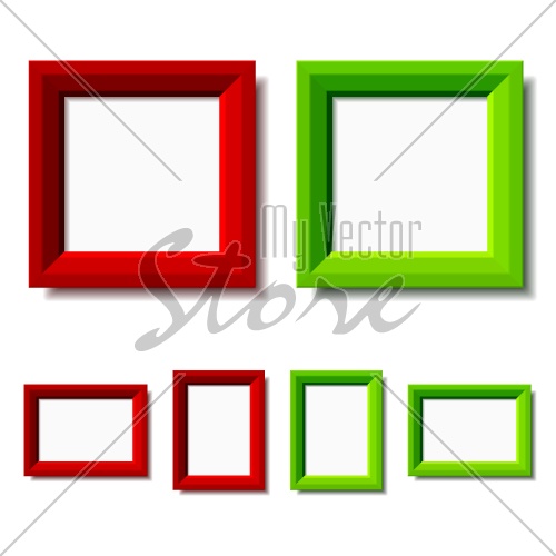 vector red and green photo frames