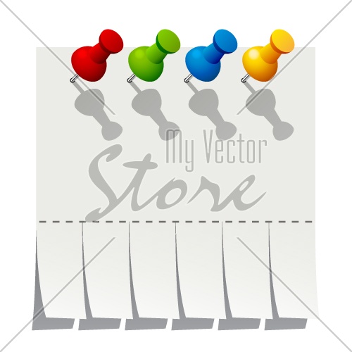 vector blank advertisement paper with push pins
