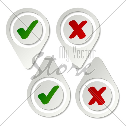 vector stylish pointing checkmark stickers