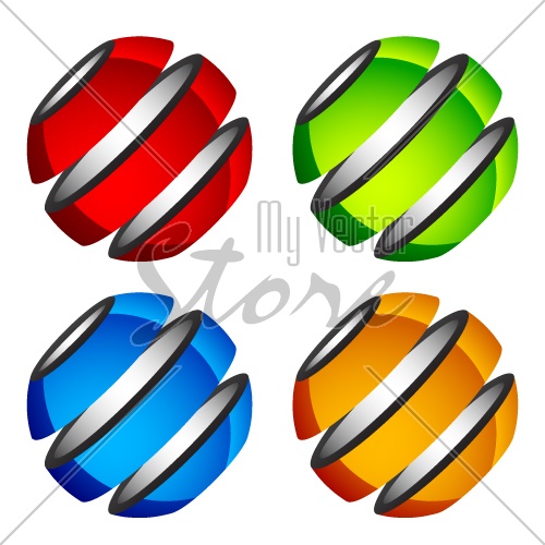 vector abstract shiny colored globes