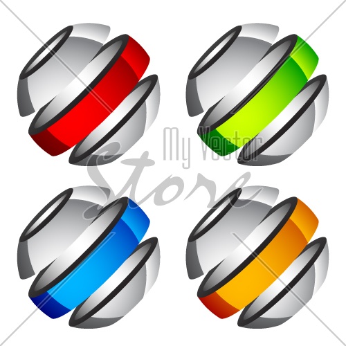 vector abstract shiny colored globes