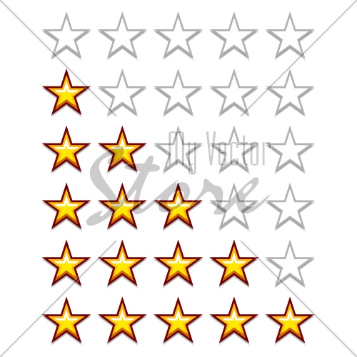 vector simple yellow rating stars