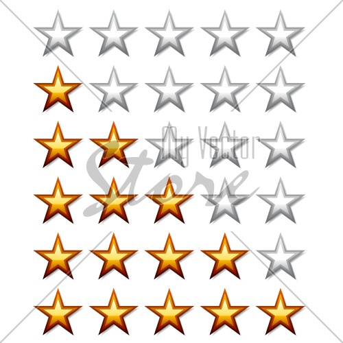 vector golden shiny rating stars