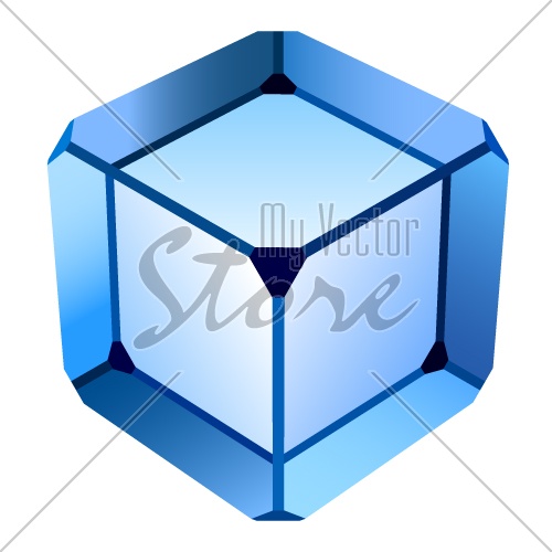 vector blue glass cube