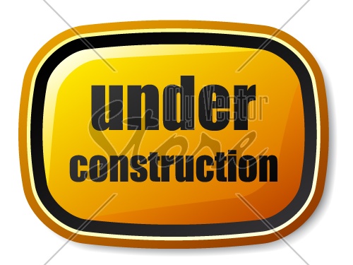 vector under construction rectangle rounded button
