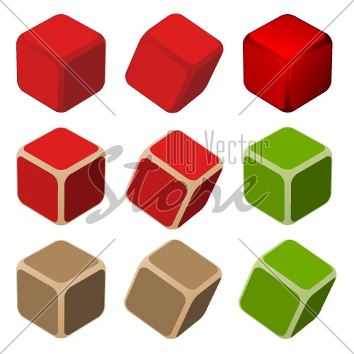 vector simple color cubes