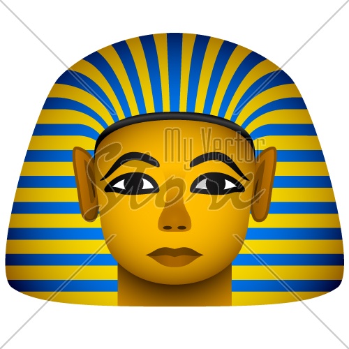 vector golden mask of the egyptian pharaoh