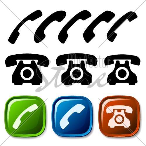 vector old phone icons