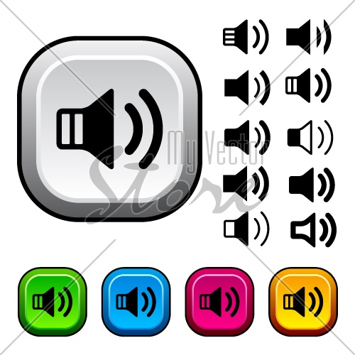 vector speaker icons and buttons