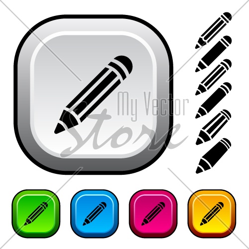 vector pencil icons and buttons
