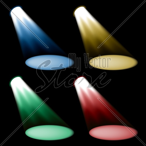 vector colored spotlights