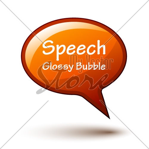 vector orange glossy speech bubble