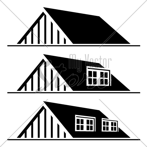 vector black house roof silhouette