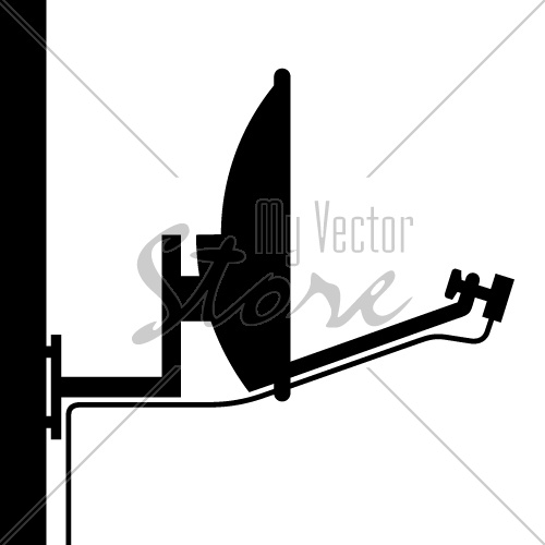 vector satellite antenna silhouette
