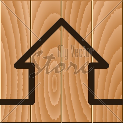 vector wooden house symbol