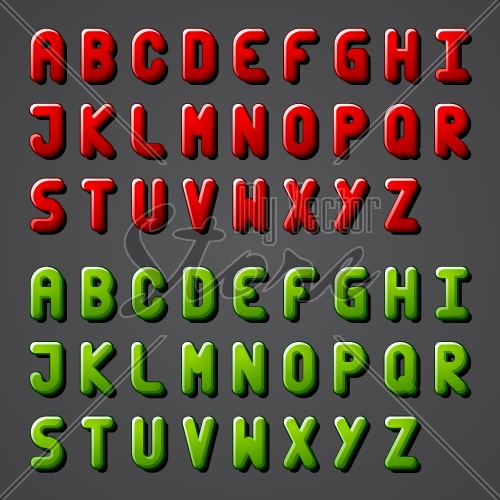 vector shiny font alphabet