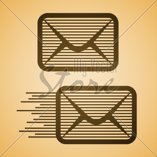 vector striped e-mail envelope icon