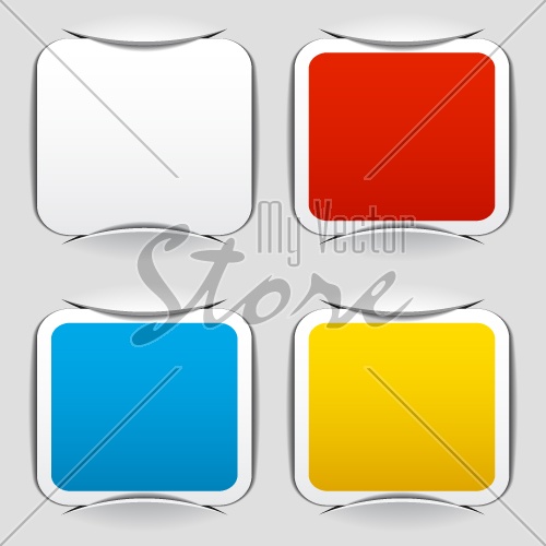 vector blank attached square papers