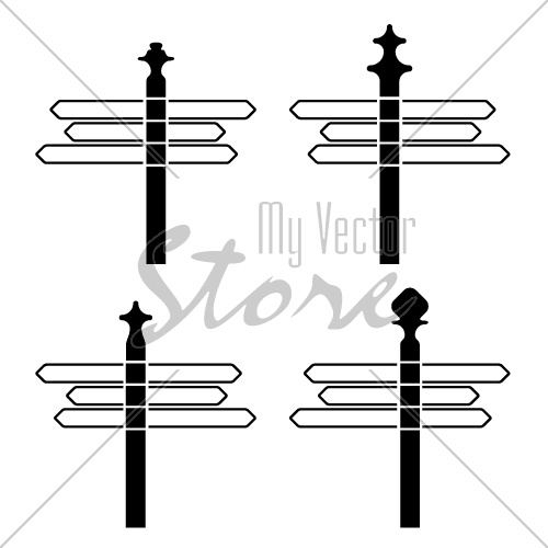 vector directional signpost silhouettes