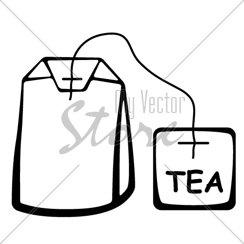 vector tea bag black pictogram