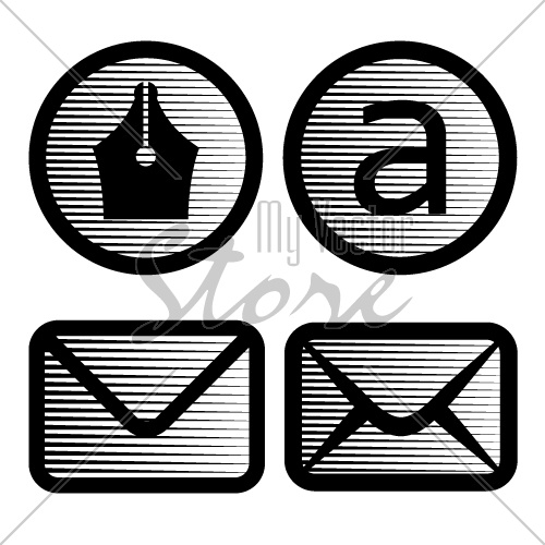 vector striped email symbols