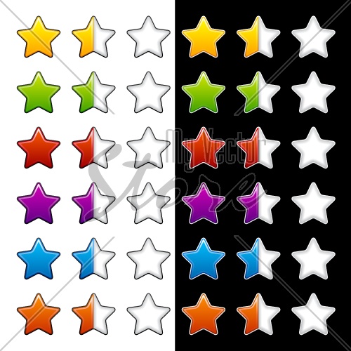 vector whole half and blank rating stars